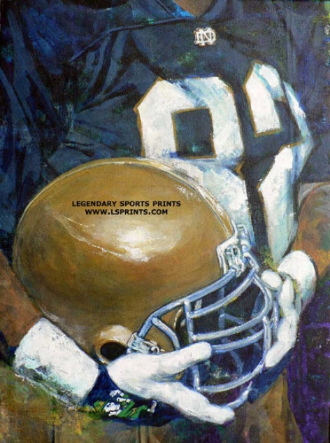 Notre Dame Fighting Irish - &qoutu Of Nd Helmet Series&quot - Large - Unframed Giclee