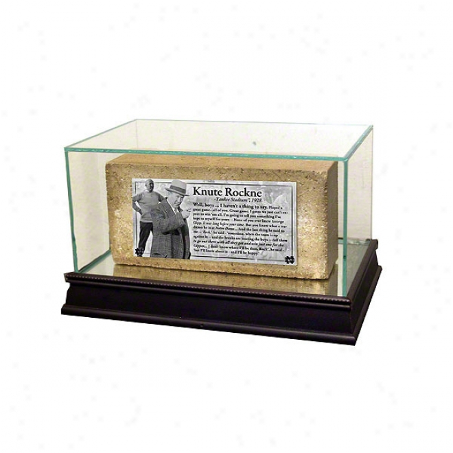 Notre Dame Fighting Irish Stadium Brick With Display Case & Nameplate- &quotknute Rockne Speech&quot