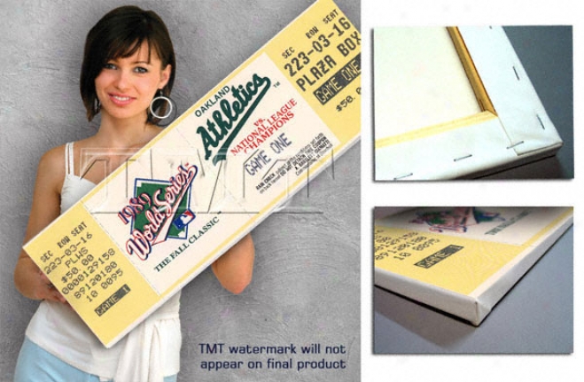 Oakland Athletics 1989 World Series Game 1 Canvas Mega Ticket