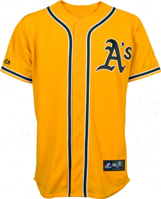 Oakland Athletics Majestic 2011 Alternate Gold Replica Mlb Jersey