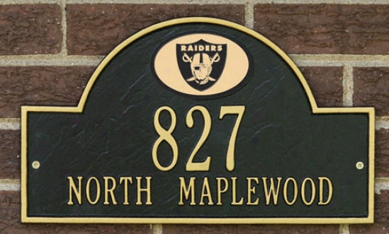 Oakland Raiders Black And Gold Personalized Address Wall Plaque