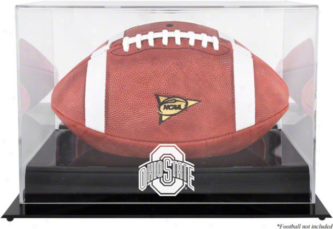 Ohio State Buckeyes Black Base Logo Football Displqy Case