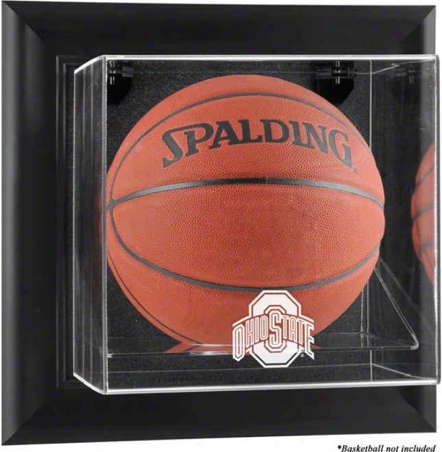 Ohio State Buckeyes Framed Wall Mounted Logo Basketbwll Display Case