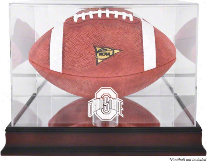 Ohio State Buckeyes Mahhogany Logo Football Display Case With Mirror Back