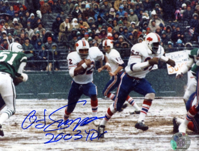 O.j. Simpson Buffalo Bills -2003 Record Breaker Shot- 8x10 Autographed Photograph