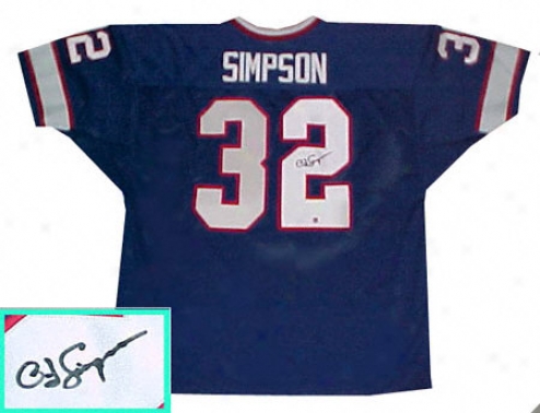 O.j. Simpson Buffalo Bills Autographed Blue Throwback Jersey