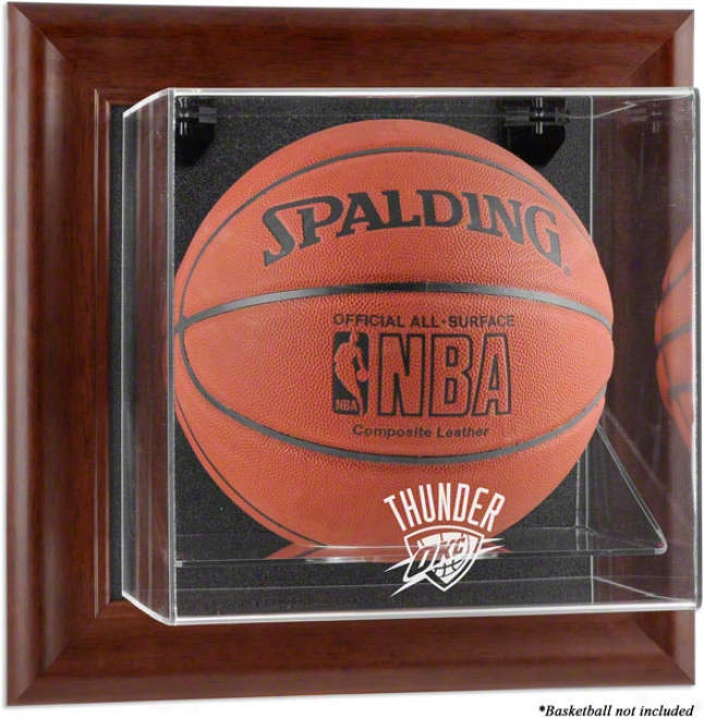 Oklahoma City Thunder Framed Wall Mounted Logo Basketball Display Case