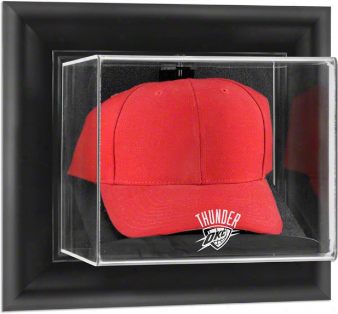 Oklahoma City Thunder Framed Wall Mounted Logo Cap Display Case