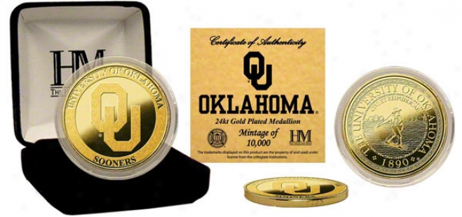 Oklahoma Sooners 24kt Gold Coin