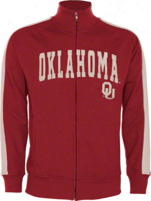 Oklahoma Sooners Cardinal Pinnacle Slub French Terry Track Jacket