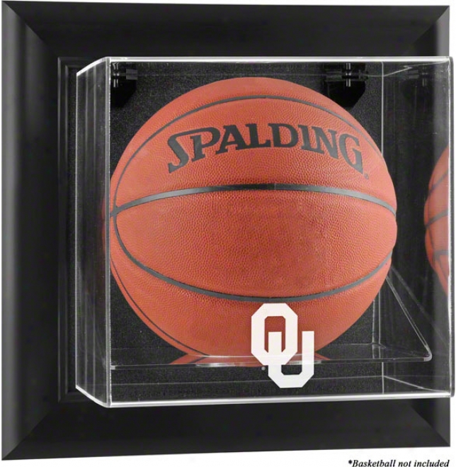 Oklahoma Sooners Framed Wall Mounted Logo Basketball Display Case