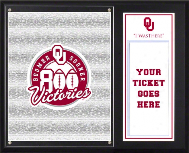 Oklahoma Sooners Sublimated 12x15 Plaque  Defails: 800 Wins, &quoti Was There&quot