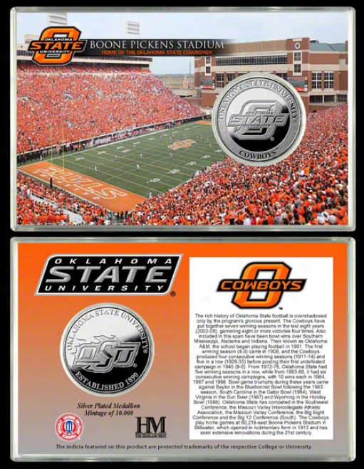 Oklahoma State Cowboys Boone Picjens Stadium Silver Coin Card