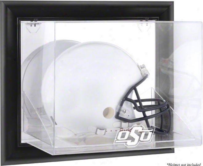 Oklahoma State Cowboys Framed Wall Mounted Logo Helmet Exhibition Case