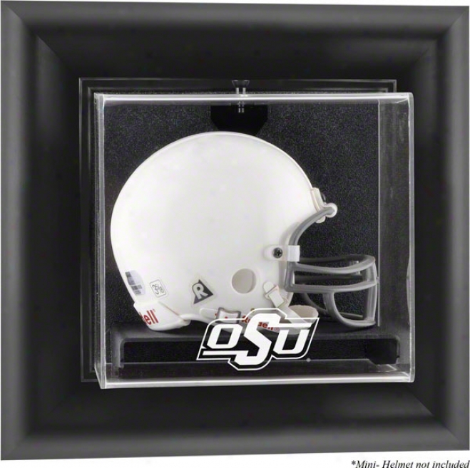 Oklahoma State Cowboys Framed Wall Mounted Logo Mini Helmet Display Case