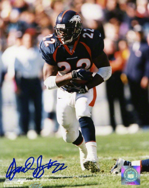 Olandis Gary Denver Broncos - Protecting The Ball - 8x10 Autographed Photograph