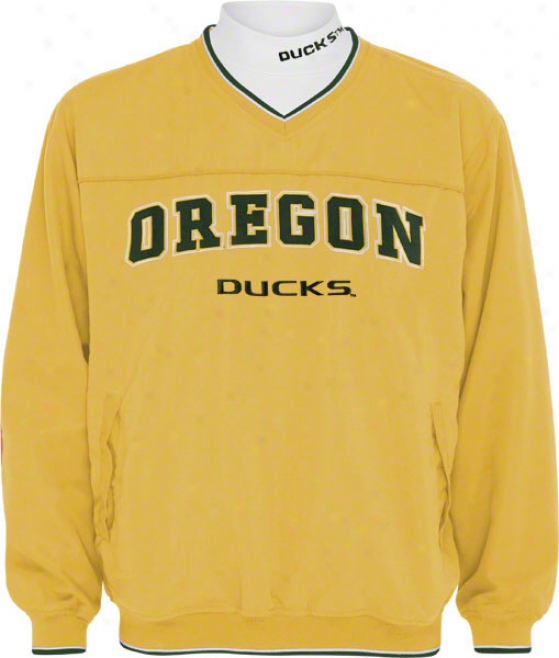 Oregon Ducks Gold Windshirt/long Sleeve Mockneck Combo Pack