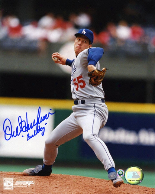 Orel Hershiser Los Angeles Dodgers - Pitching - Autographed 8x10 Photograph With Bulldog Inscription