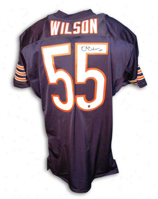 Otis Wilson Autkgraphed Chcago Bears Navy Dismal Throwback Jersey