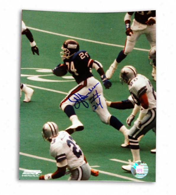 Ottis ''oj'' Anderson New York Giants -vs Dallas- 8x10 Autographed Photograph