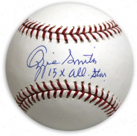 Ozzie Smith Autographed Baseball  Detaios: 15 X As Inscription