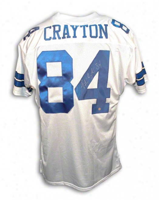 Patrick Crayton Autographed Dallas Cowboys White Throwback Jersey