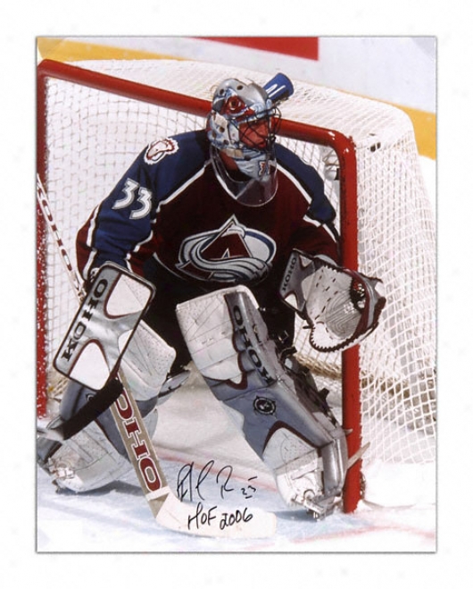 Patrick Roy Autographed 16x20 Photo With Hall Of Fame Inscription