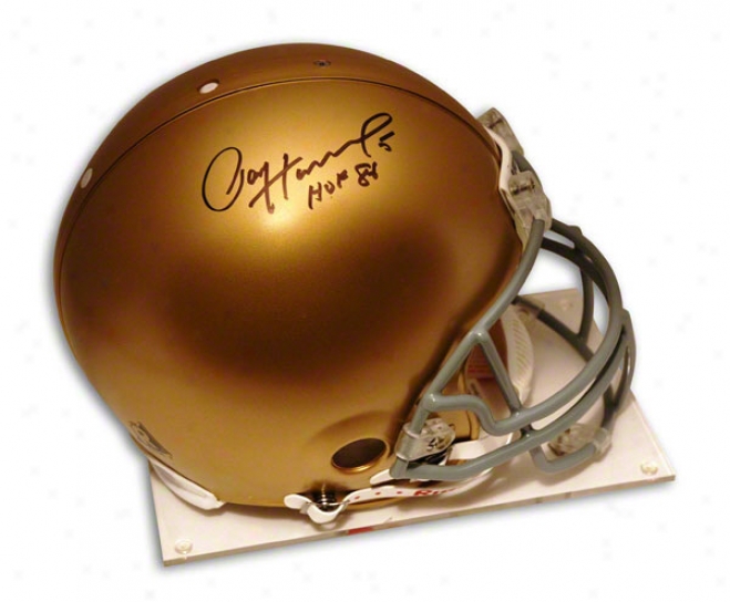 Paul Hornung Autographed Peo-line Helmet  Details: Notre Dame, Inscribed &quothof 86&quot, Authentic Riddell Helmet