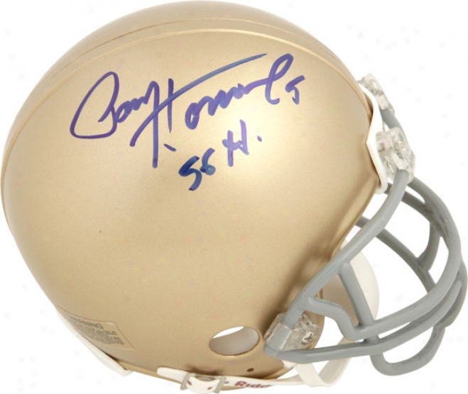 Paul Hornung Notre Dame Fighting Irish Autographed Riddell Mini Helmet W/ Inscription &quot56 Heimsan&quot