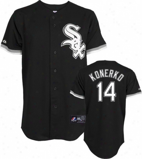 Paul Konerko Jersey: Adult Majestic Alternate Black Replica #14 Chicago White Sox Jersey