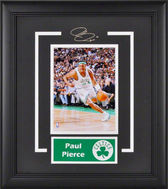 Paul Pierce Bostin Celtics Framed 6x8 Photograph With Facsimile Signature And Plate