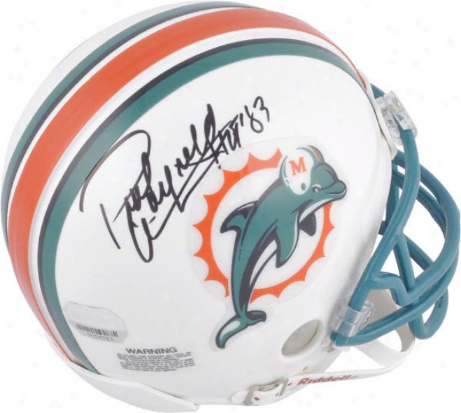 Paul Warfield Miami Dolphins Auyographed Mini Helmet With Hall Of Fame 1983 Inscription