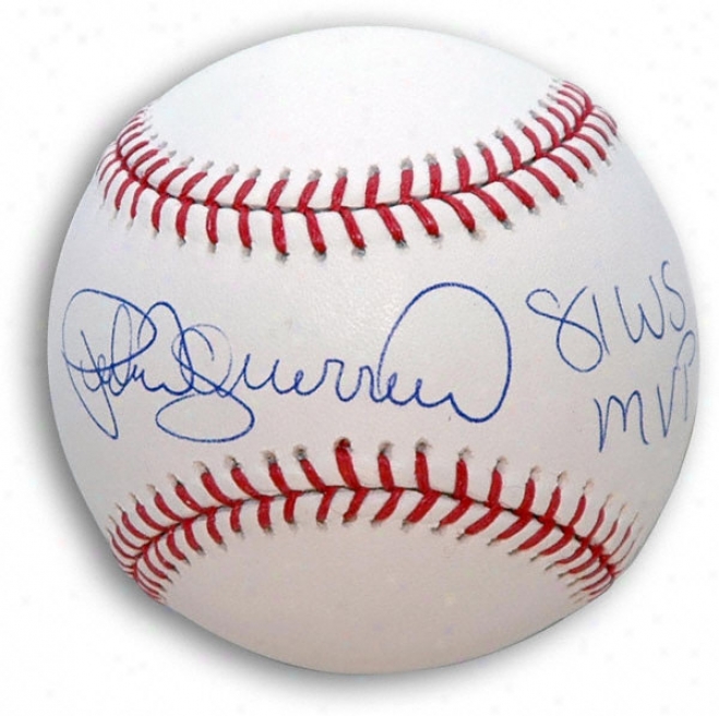 Pedro Guerrero Autographed Baseball With ''81 Ws Mvp'' Inscription