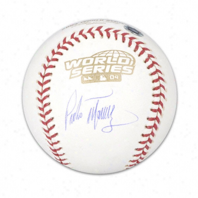 Pedro Martinez Autographed Baseball  Dteails: 2004 World Series Baseball