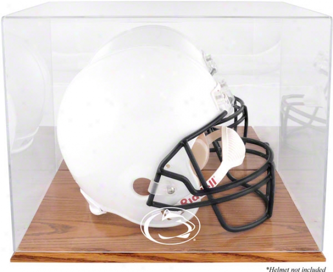 Penn State Nittany Lions Logo Helmet Display Case  Details: Oak Base, In the opinion of Mirror Remote