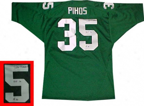 Pete Pihos Phkadelphia Eagles Autographed Throwback Jersey With Hof 70 Inscription