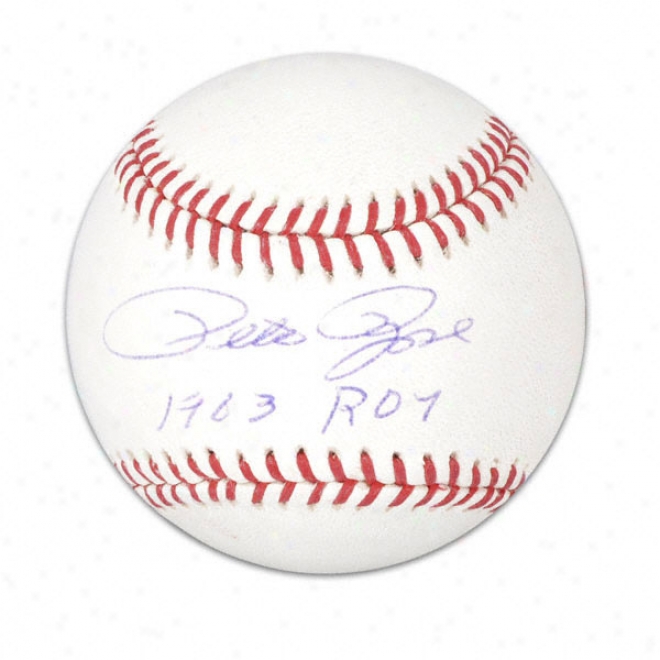 Pete Rose Autographed Baseball  Details: 1963 Roy Inscription