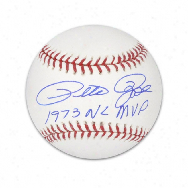 Pete Rose Autographed Baseball  Details: 1973 Nl Mvp Inscription