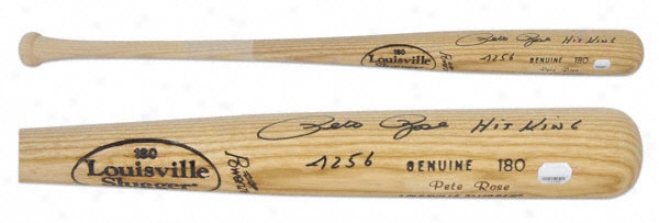 Pete Rose Autographed Bat  Detwils: Inscription