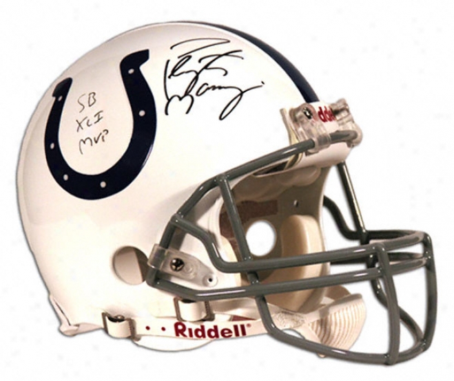 Peyton Manning Autographed Pro-line eHlmet  Details: Indianapolis Colts, Authentic Riddell Helmet, Sb Mvp Inscription