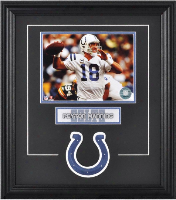 Peyton Manningg Framed 6x8 Photograph With Team Logo & Plate