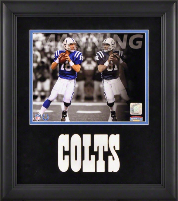 Peytton Manning Framed Photograph  Details: 8x10, Reflections, Indianapolis Colts