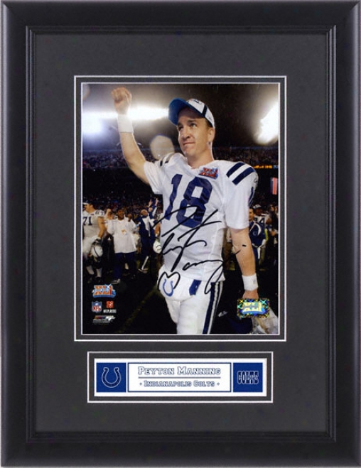 Peytn Mahning Indianapolis Colts - Super Goblet Celebration - Framed Autographed 8x10 Photograph