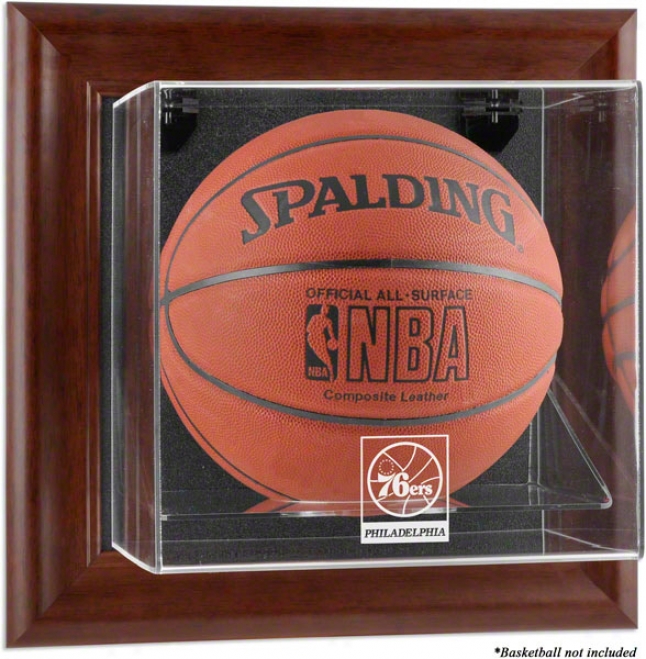 Philadslphia 76ers Framed Wall Mounted Logo Basketball Display Case