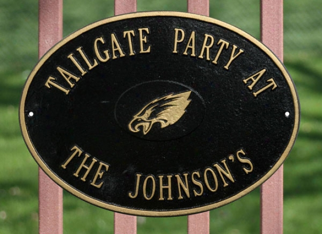 Philadelphia Eagles Personalized Blackk And Gold Indoor/outdoor Plaque
