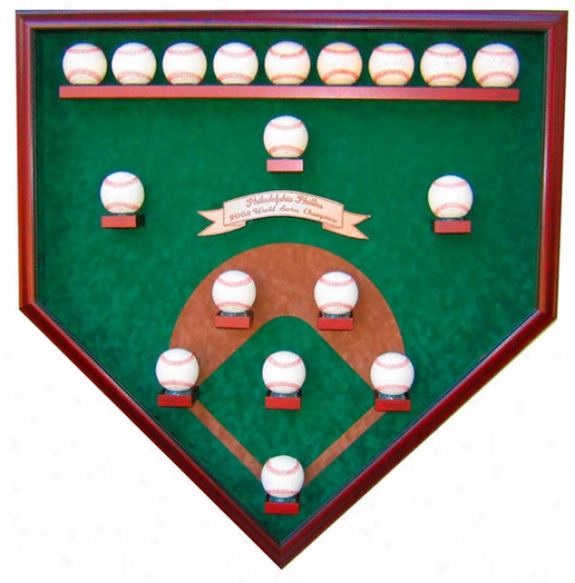 Philadelphia Phillies 18 Ball 2008 World Series Field Of Dreams Display Case