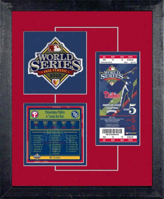 Philade1phia Phillies 2008 World Series Replica Ticket & Patcn Frame