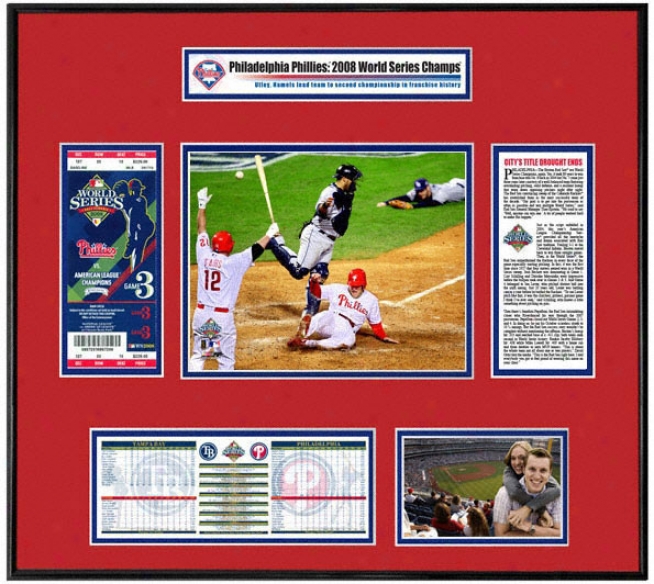 Philadelphia Phillies 2008 World Succession Ticket Frame Game 3 Winning Run