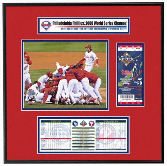 Philadelphia Phillies 2008 World Series Ticket Frame Jr. Team Celebration