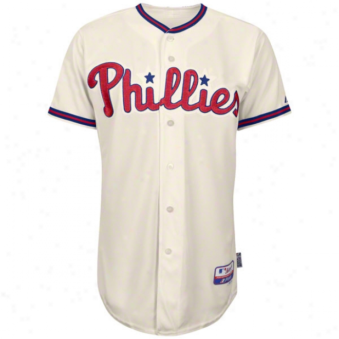 Philadelphia Phillies Alternate Ivory Authentic Cool Base␞ On-field Mlb Jersey